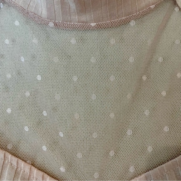 Como Blu Ladies Light Peach Ruched Ribbed Blouse with Mandarin Collar - Picture 6 of 10